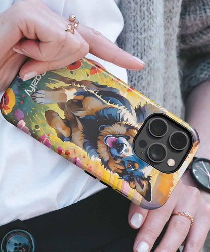 Joyful Dog Bounding Through Blooms iPhone case Case Cazify - Delivery Canada