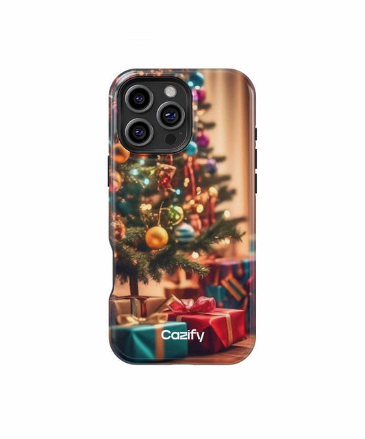 Joyful Holiday Scene with Twinkling Lights iPhone case Case Cazify - Delivery Canada