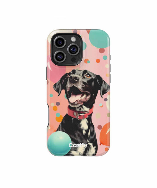 Joyful Party Dog Surrounded by Balloons iPhone case Case Cazify - Delivery Canada