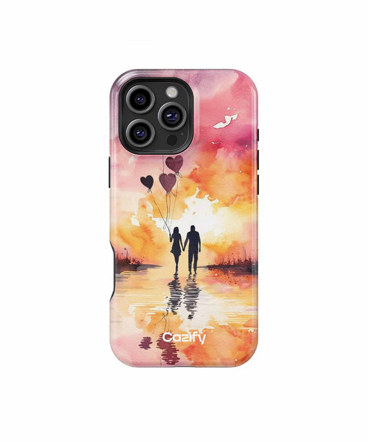 Joyful Sunset Love Stroll iPhone case Case Cazify - Delivery Canada