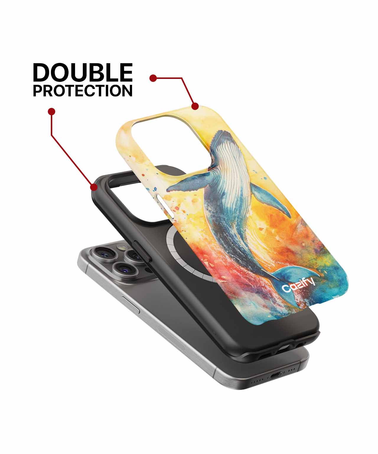 Joyful Whale Dancing in Watercolors iPhone case Case Cazify - Delivery Canada