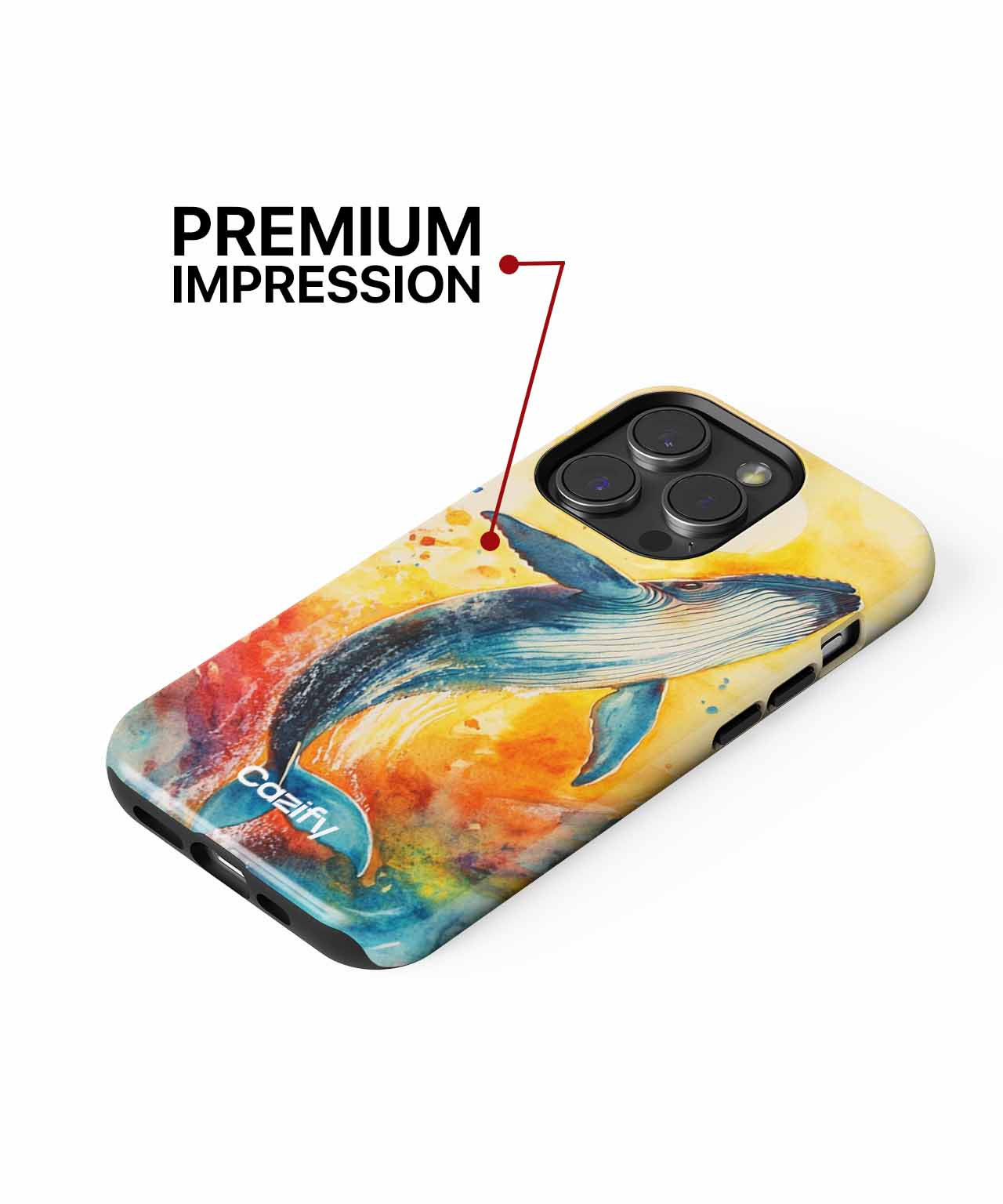Joyful Whale Dancing in Watercolors iPhone case Case Cazify - Delivery Canada