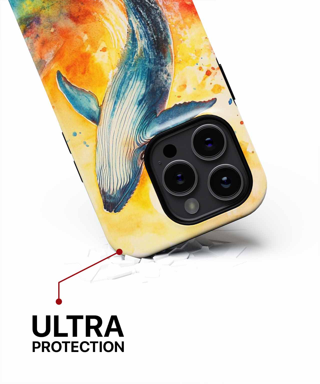 Joyful Whale Dancing in Watercolors iPhone case Case Cazify - Delivery Canada