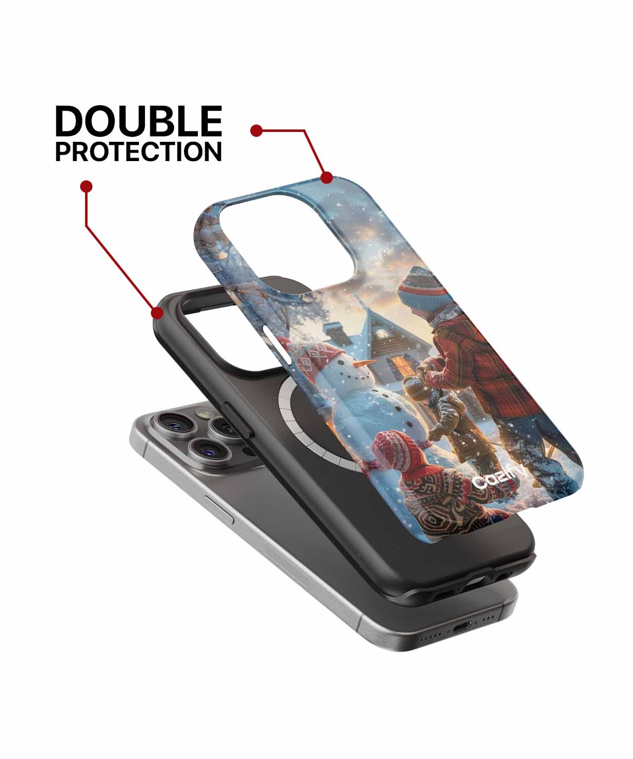 Joyful Winter Snowman Building Adventure iPhone case Case Cazify - Delivery Canada