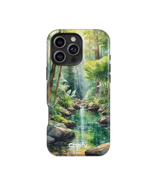 Lively Forest Stream with Sunbeams iPhone case Case Cazify - Delivery Canada