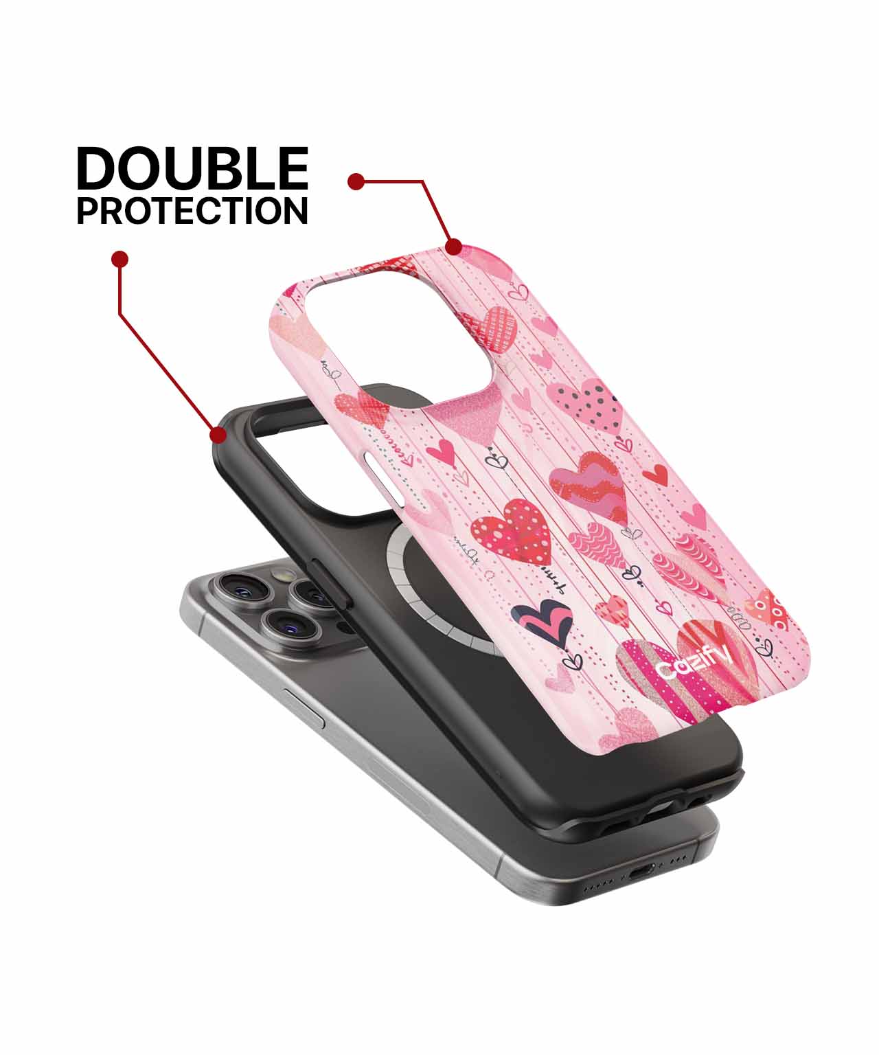 Lovable Hearts Hanging from the Ceiling iPhone case Case Cazify - Delivery Canada
