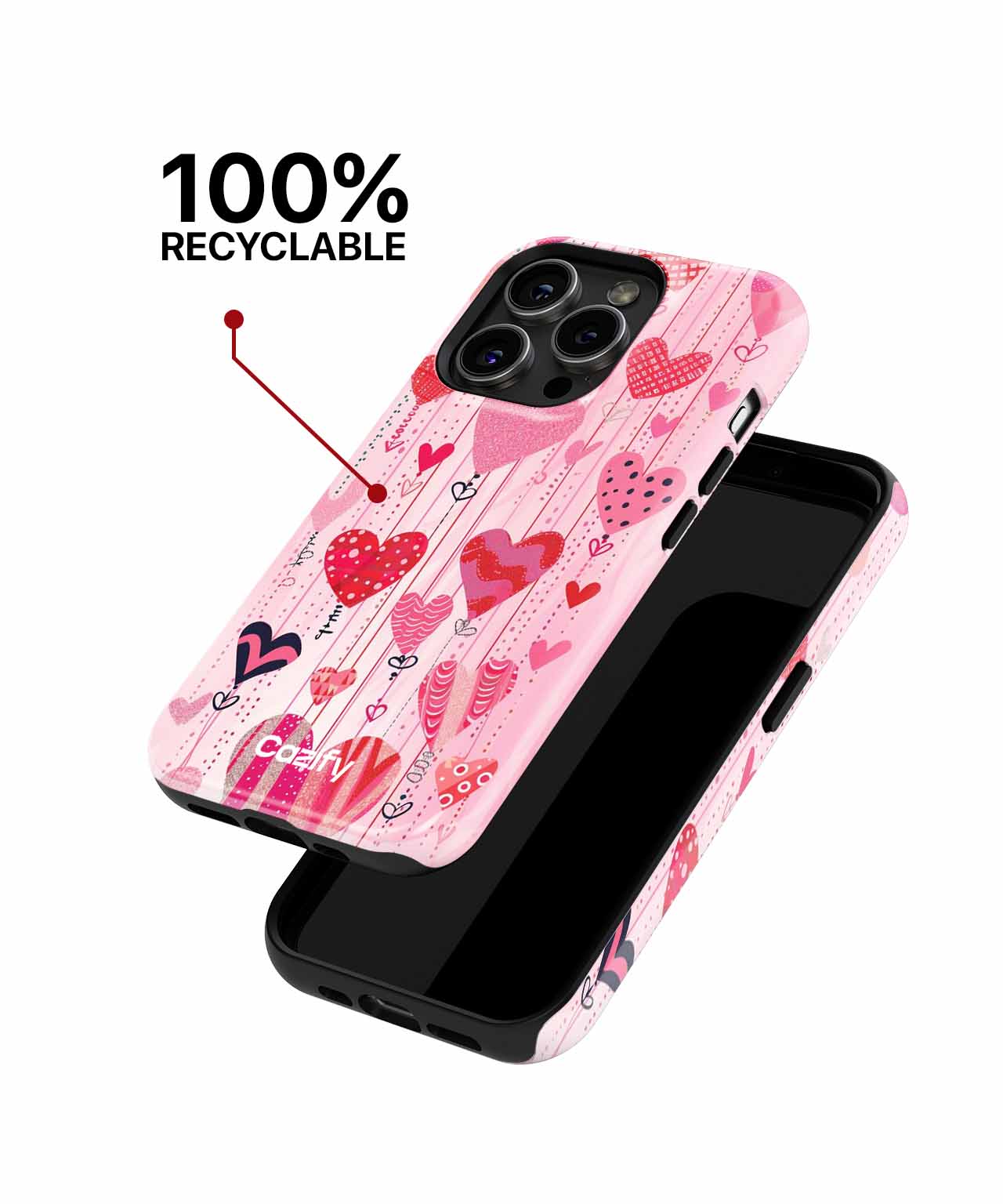 Lovable Hearts Hanging from the Ceiling iPhone case Case Cazify - Delivery Canada