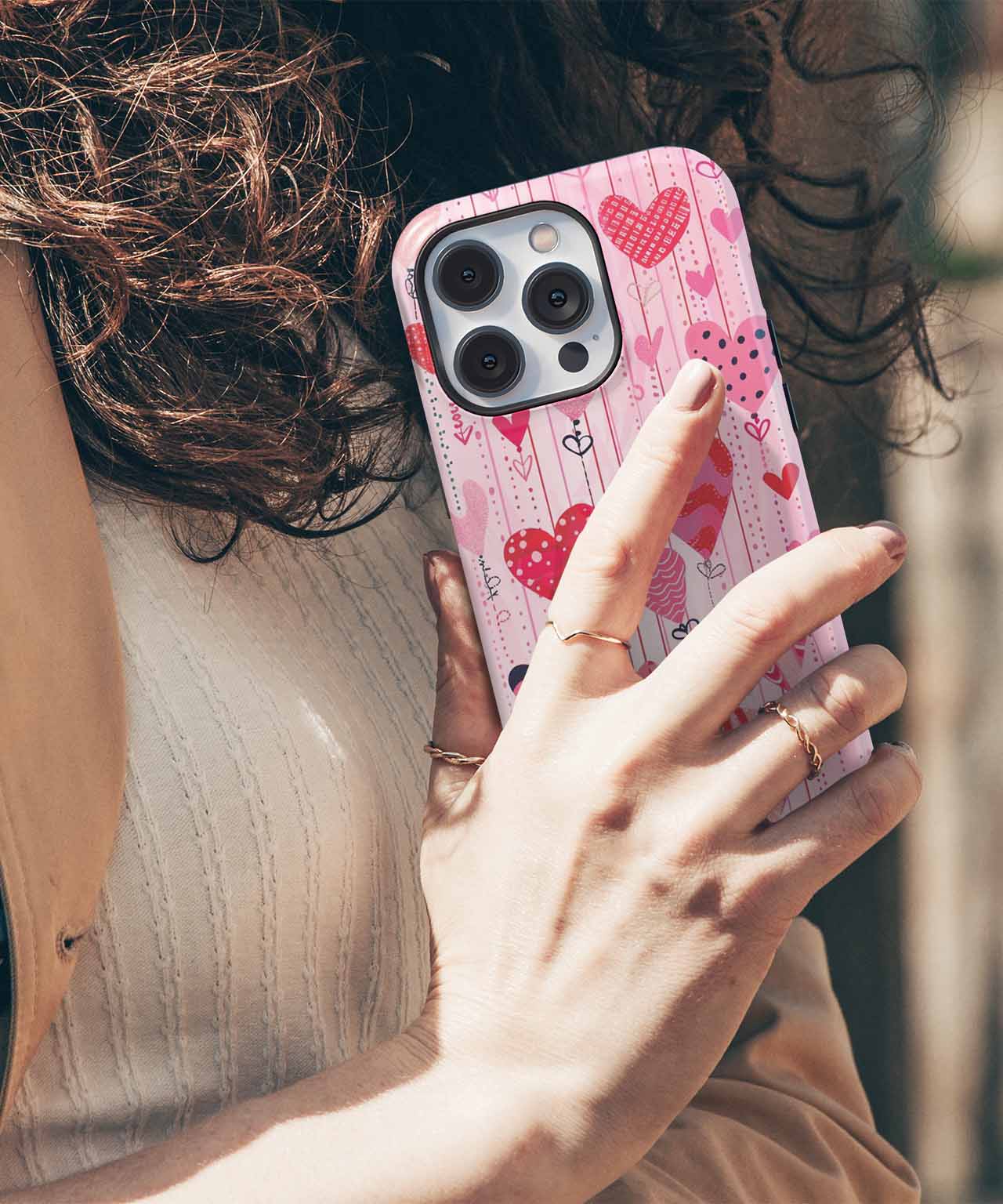 Lovable Hearts Hanging from the Ceiling iPhone case Case Cazify - Delivery Canada