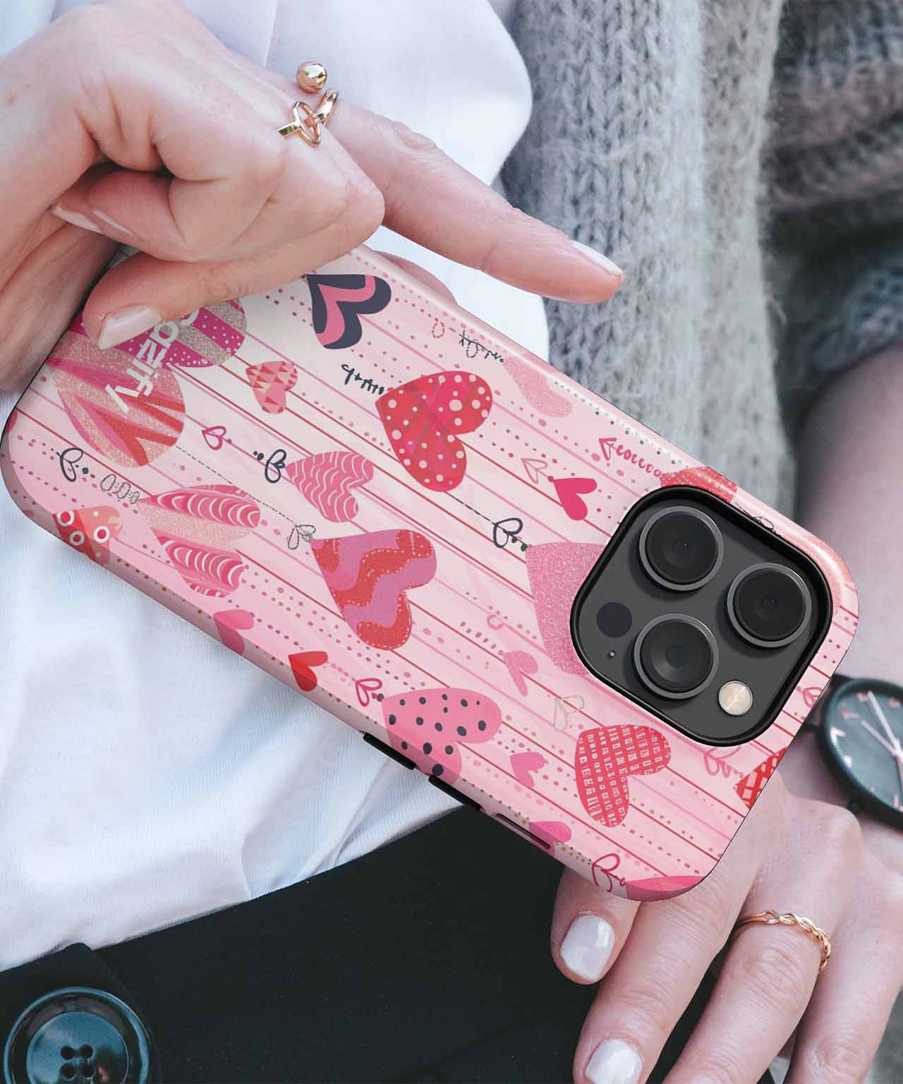 Lovable Hearts Hanging from the Ceiling iPhone case Case Cazify - Delivery Canada