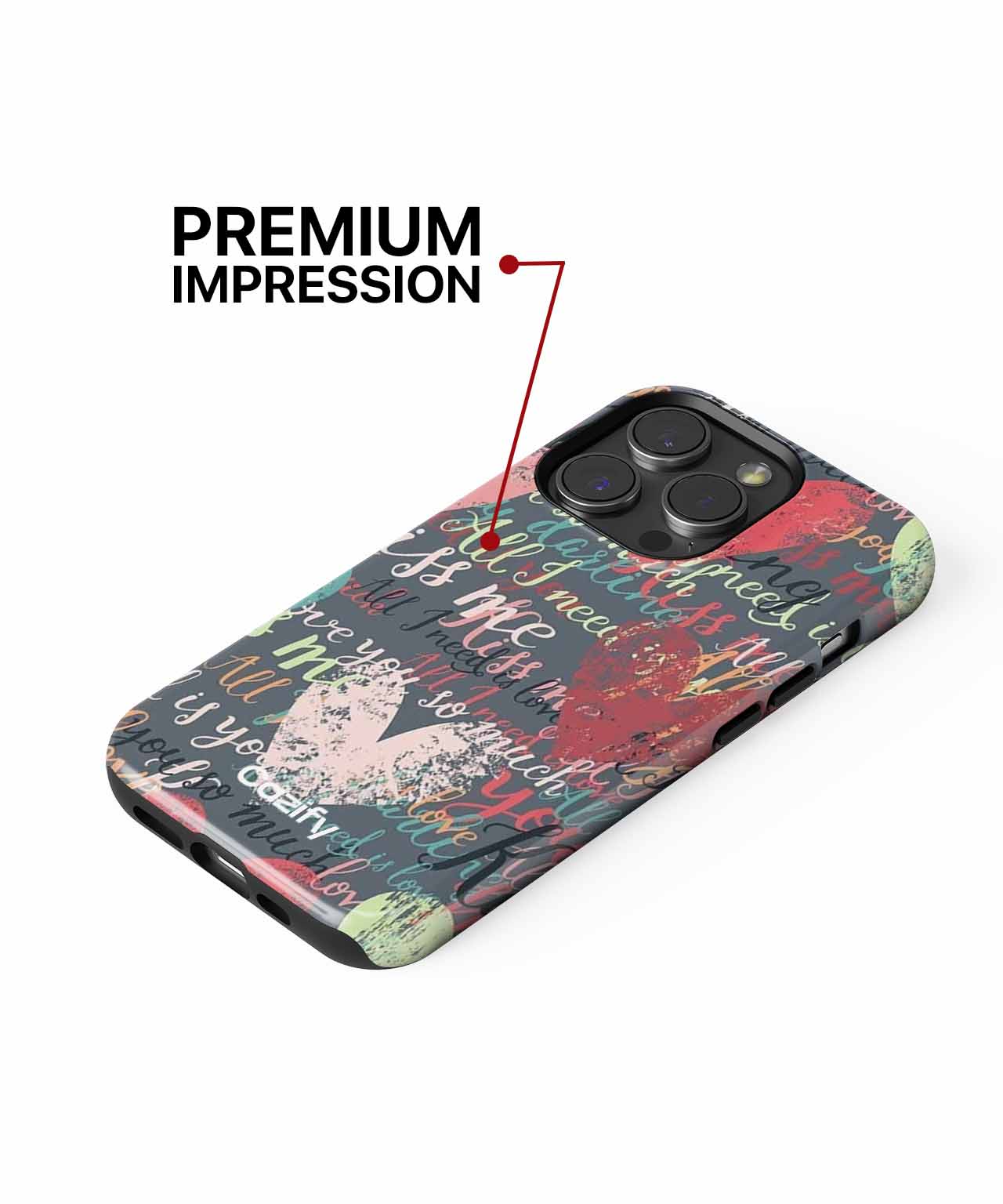 Love Notes in Colorful Hearts Collection iPhone case Case Cazify - Delivery Canada