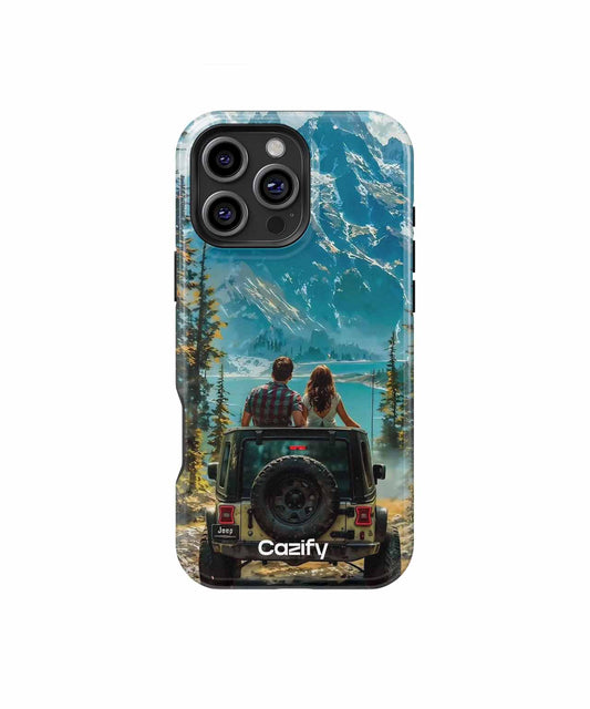 Lovers Embrace Nature on a Jeep Adventure iPhone case Case Cazify - Delivery Canada