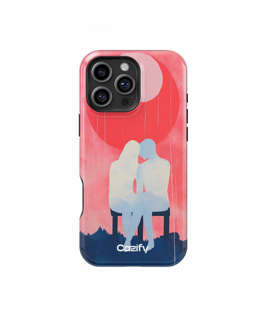 Loving embrace under a giant sun iPhone case Case Cazify - Delivery Canada
