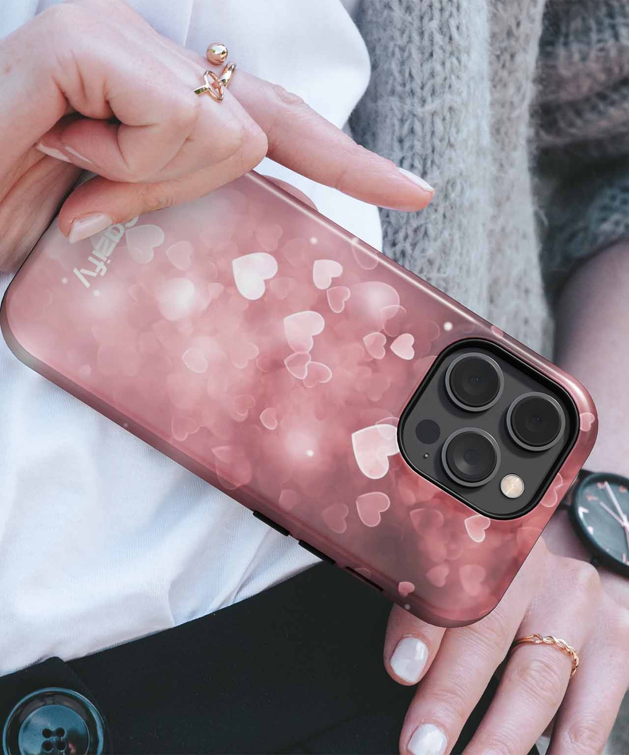 Loving Hearts Floating in Bokeh Bliss iPhone case Case Cazify - Delivery Canada