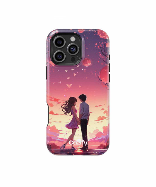 Loving sunset romance with hearts iPhone case Case Cazify - Delivery Canada