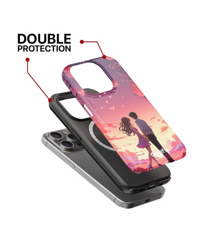 Loving sunset romance with hearts iPhone case Case Cazify - Delivery Canada