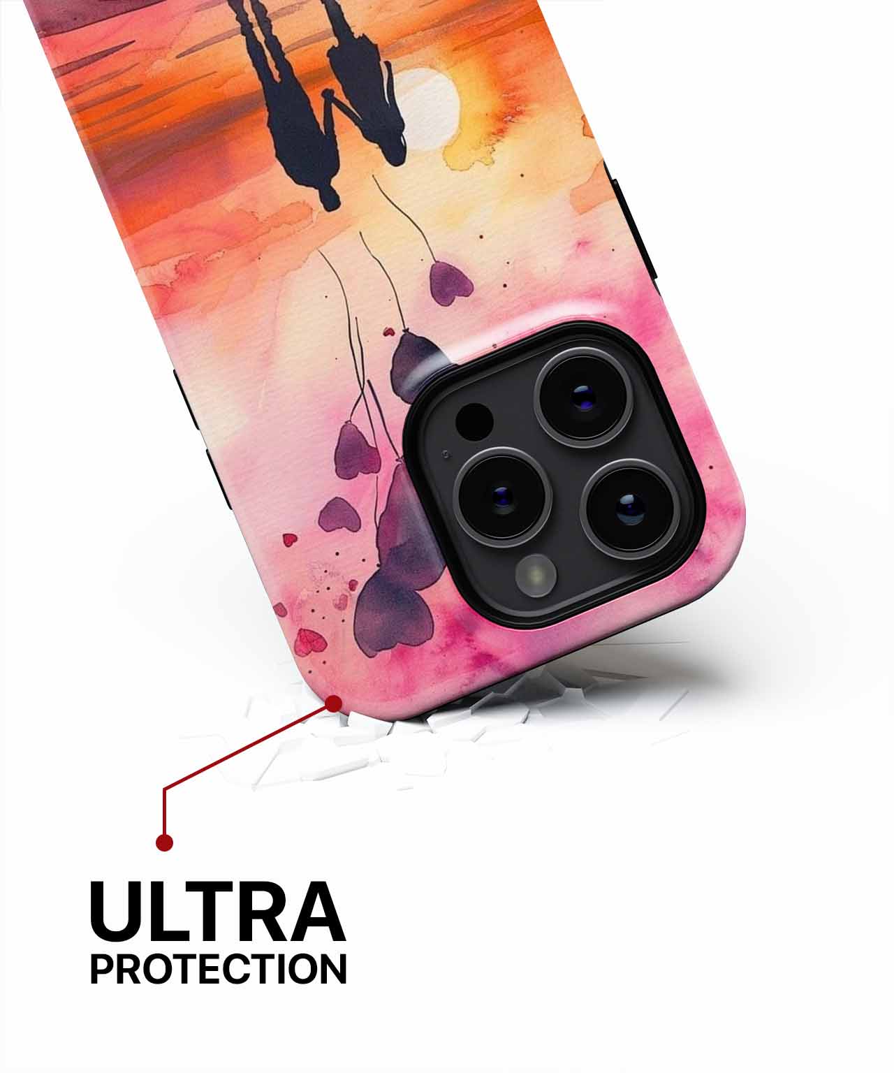 Loving sunset stroll with heart balloons iPhone case Case Cazify - Delivery Canada