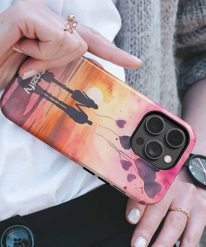 Loving sunset stroll with heart balloons iPhone case Case Cazify - Delivery Canada