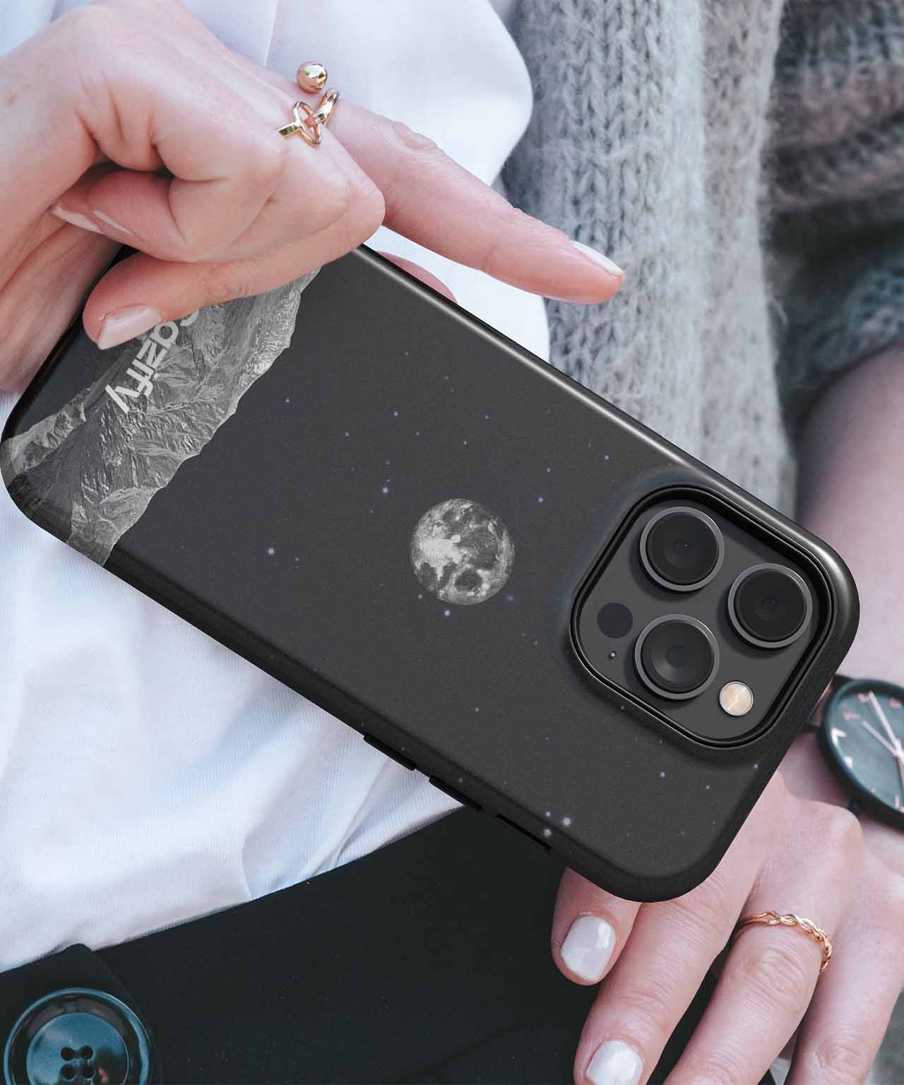 Luminous Moon Over Silvery Mountains iPhone case Case Cazify - Delivery Canada