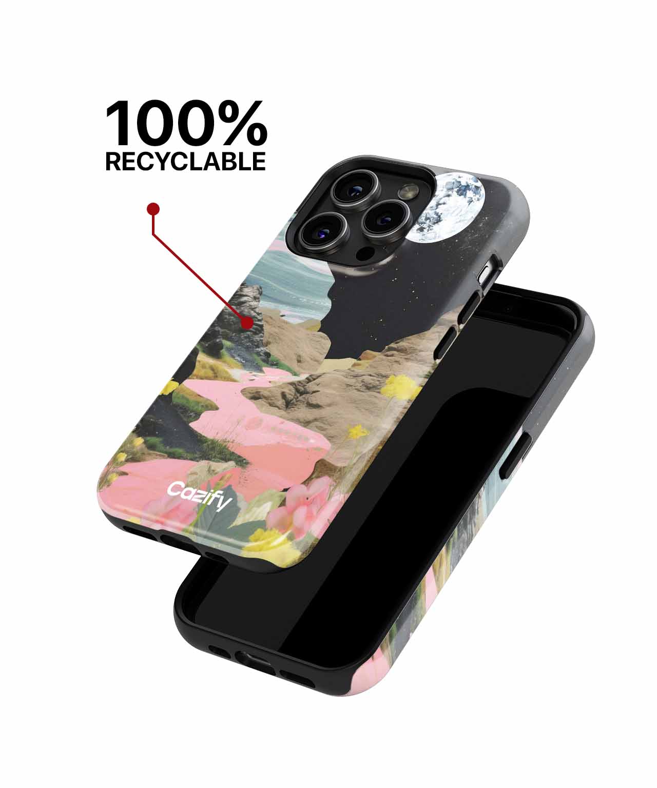 Lunar Adventure Through Floral Paradise iPhone case Case Cazify - Delivery Canada