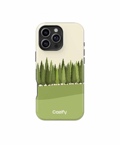 Lush Green Trees in a Serene Row iPhone case Case Cazify - Delivery Canada