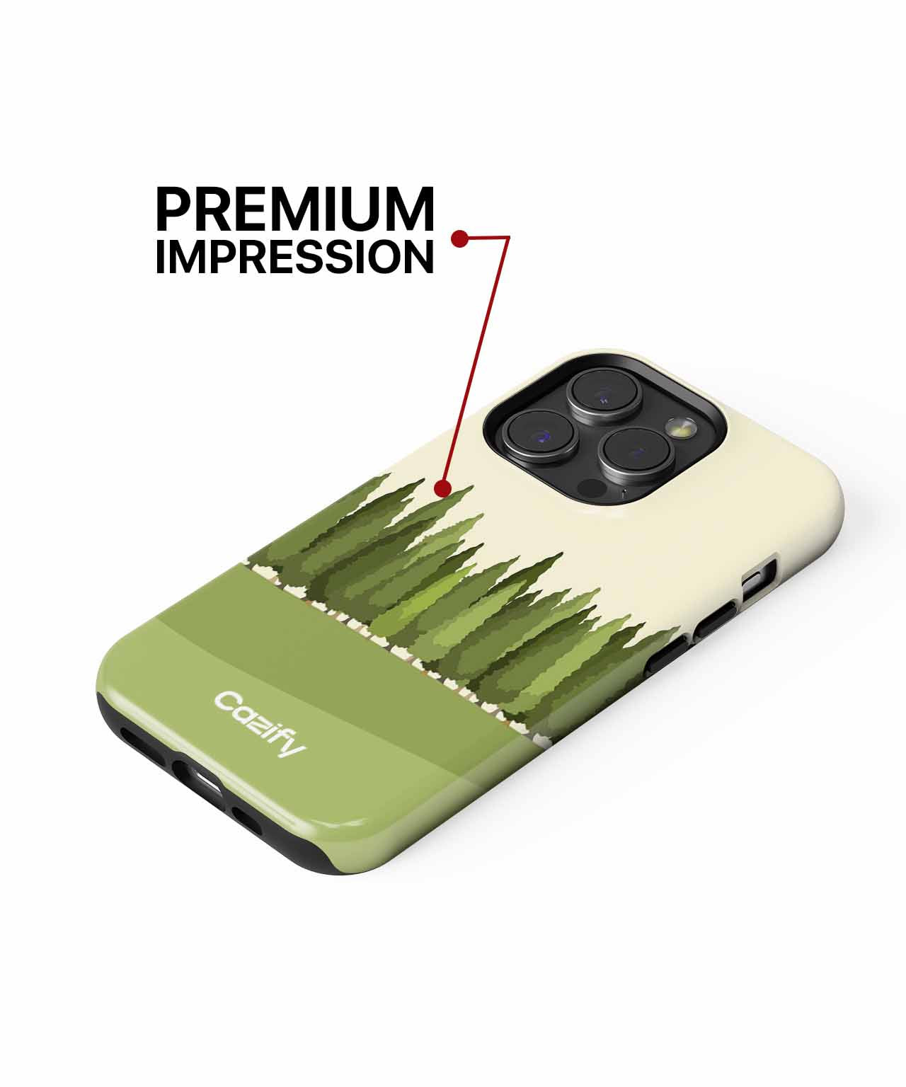 Lush Green Trees in a Serene Row iPhone case Case Cazify - Delivery Canada