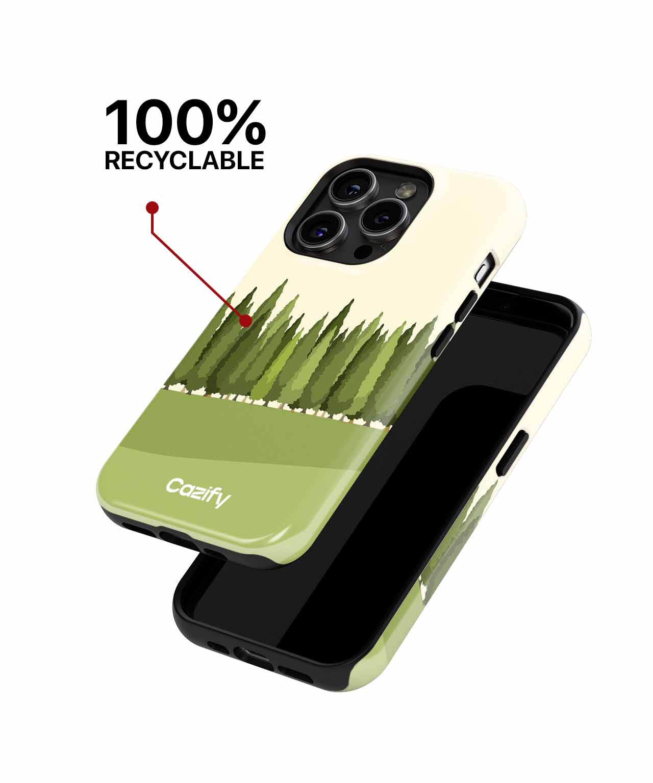 Lush Green Trees in a Serene Row iPhone case Case Cazify - Delivery Canada