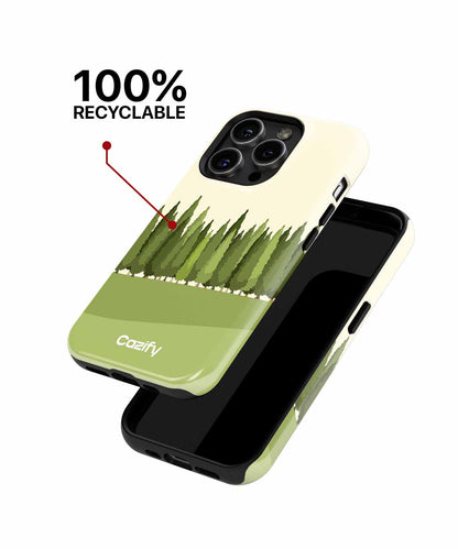Lush Green Trees in a Serene Row iPhone case Case Cazify - Delivery Canada