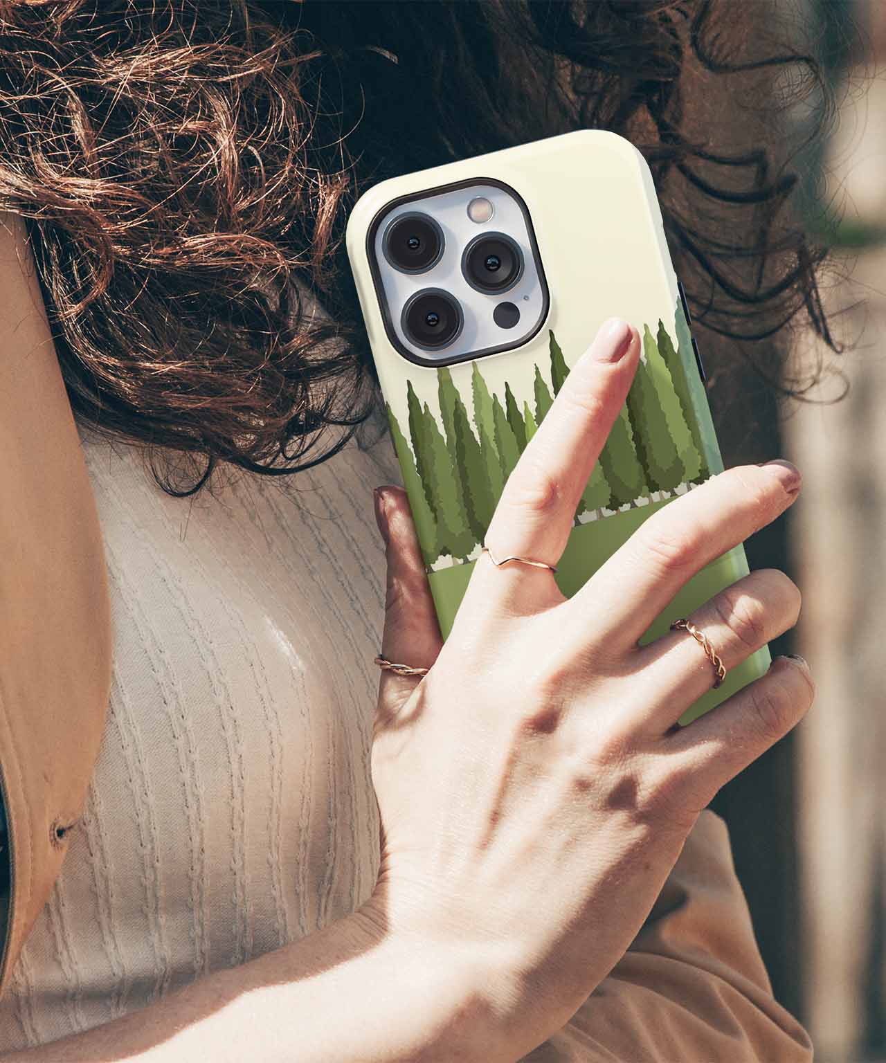 Lush Green Trees in a Serene Row iPhone case Case Cazify - Delivery Canada