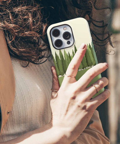 Lush Green Trees in a Serene Row iPhone case Case Cazify - Delivery Canada