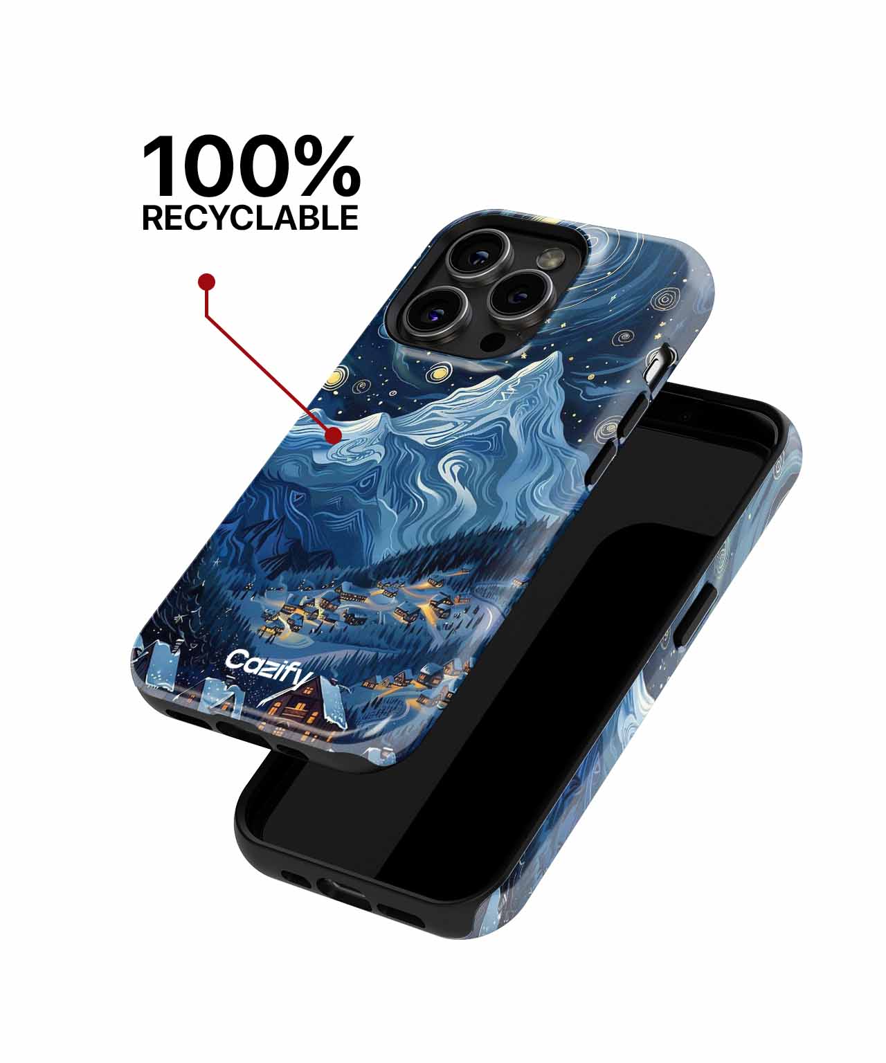 Magical Winter Night with Twinkling Stars iPhone case Case Cazify - Delivery Canada