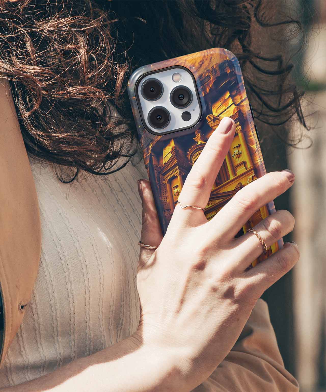 Majestic Ancient City Meets Cosmic Wonder iPhone case Case Cazify - Delivery Canada