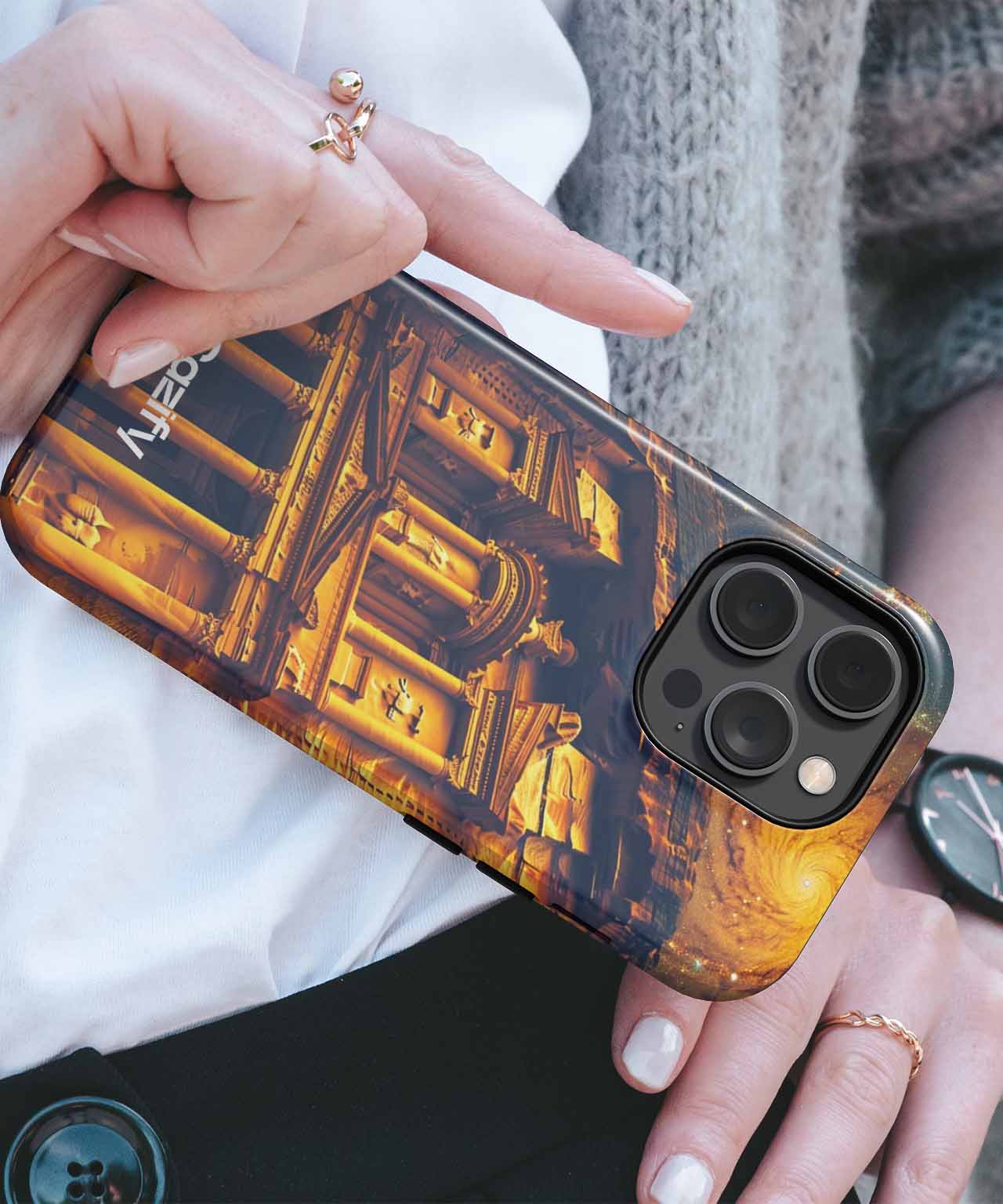 Majestic Ancient City Meets Cosmic Wonder iPhone case Case Cazify - Delivery Canada