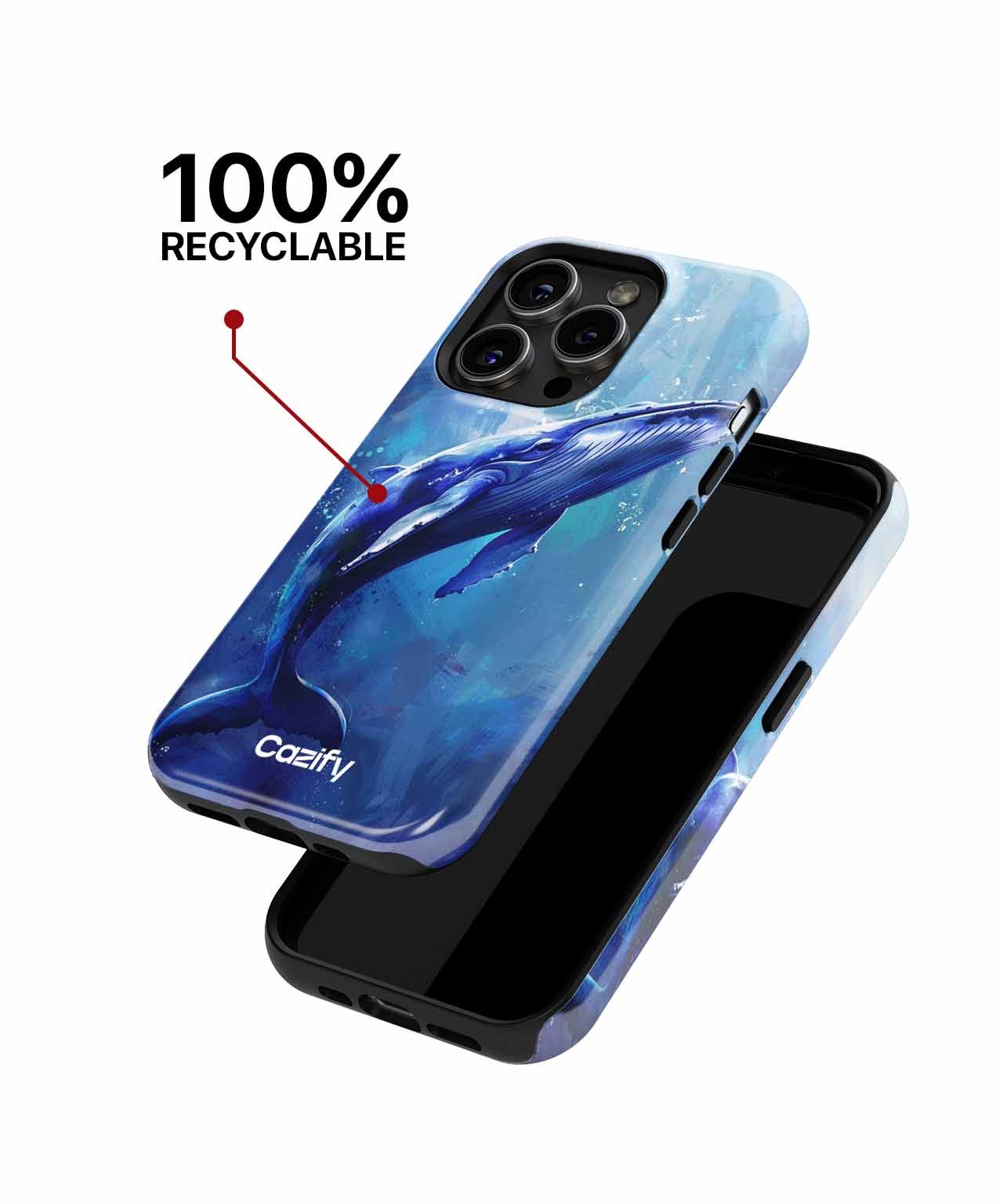 Majestic Blue Whale Swimming Above iPhone case Case Cazify - Delivery Canada