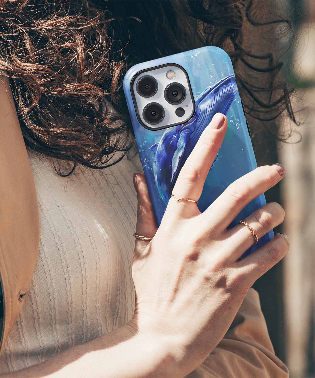Majestic Blue Whale Swimming Above iPhone case Case Cazify - Delivery Canada