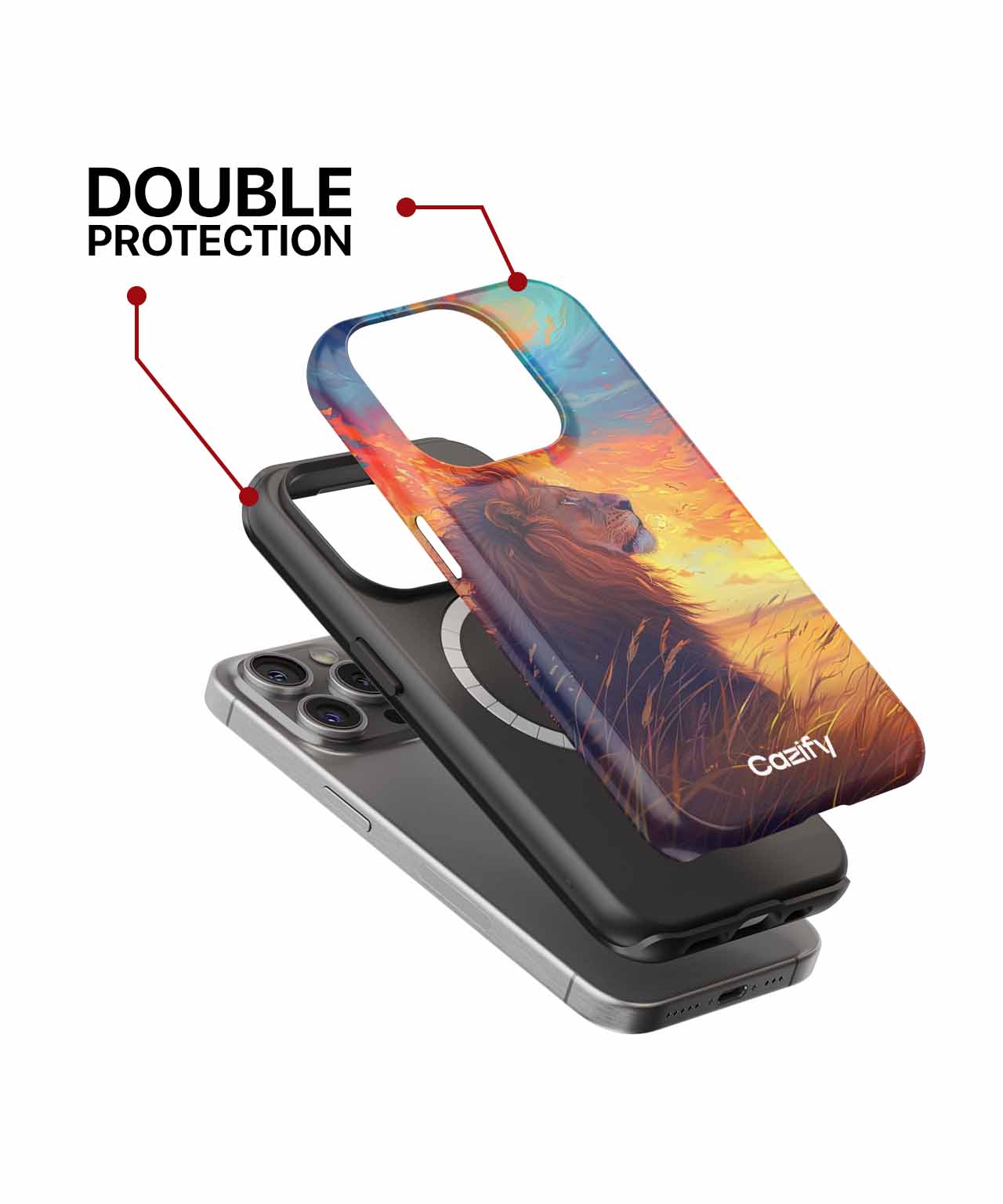 Majestic Lion Under Fiery Sky iPhone case Case Cazify - Delivery Canada