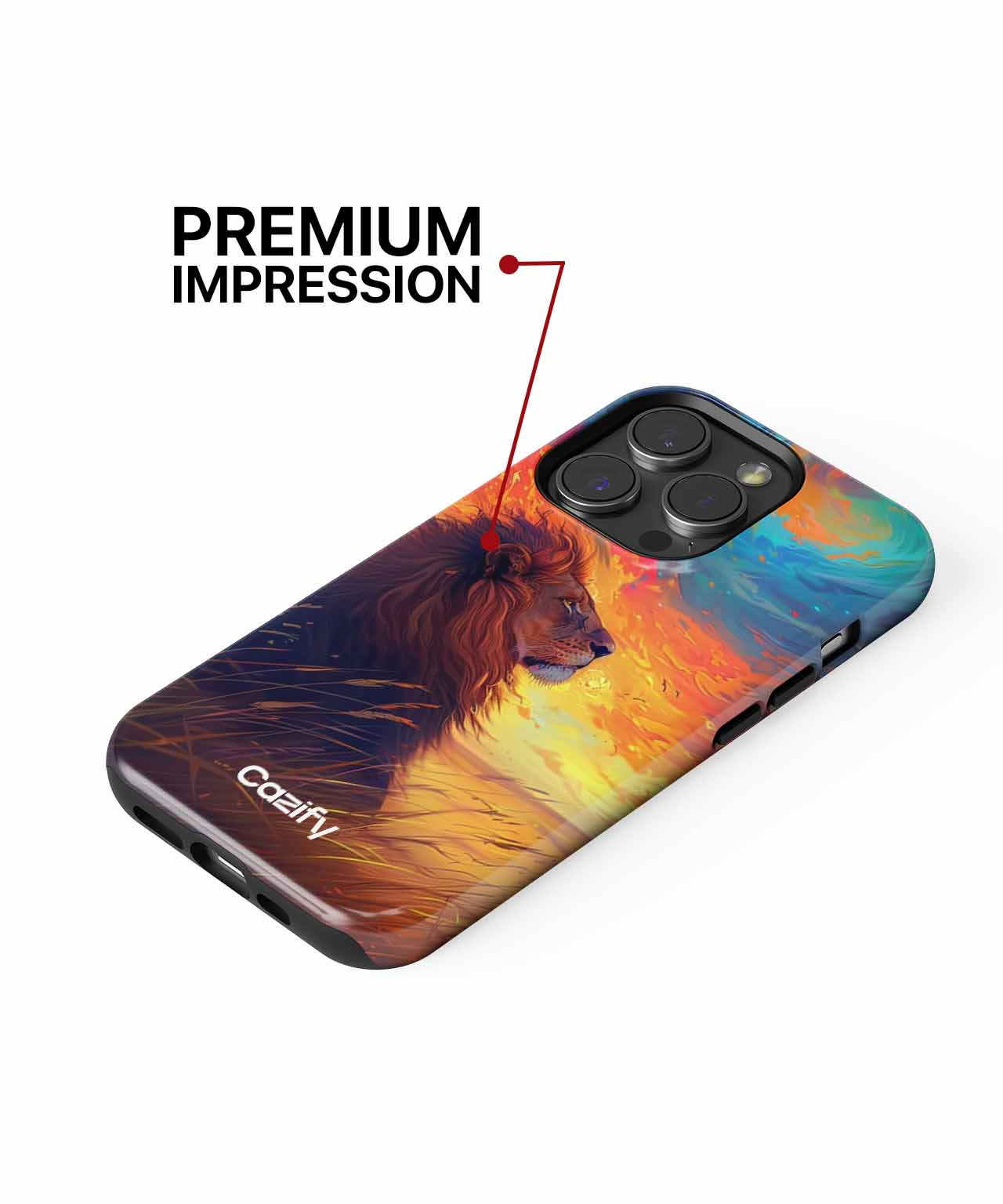 Majestic Lion Under Fiery Sky iPhone case Case Cazify - Delivery Canada