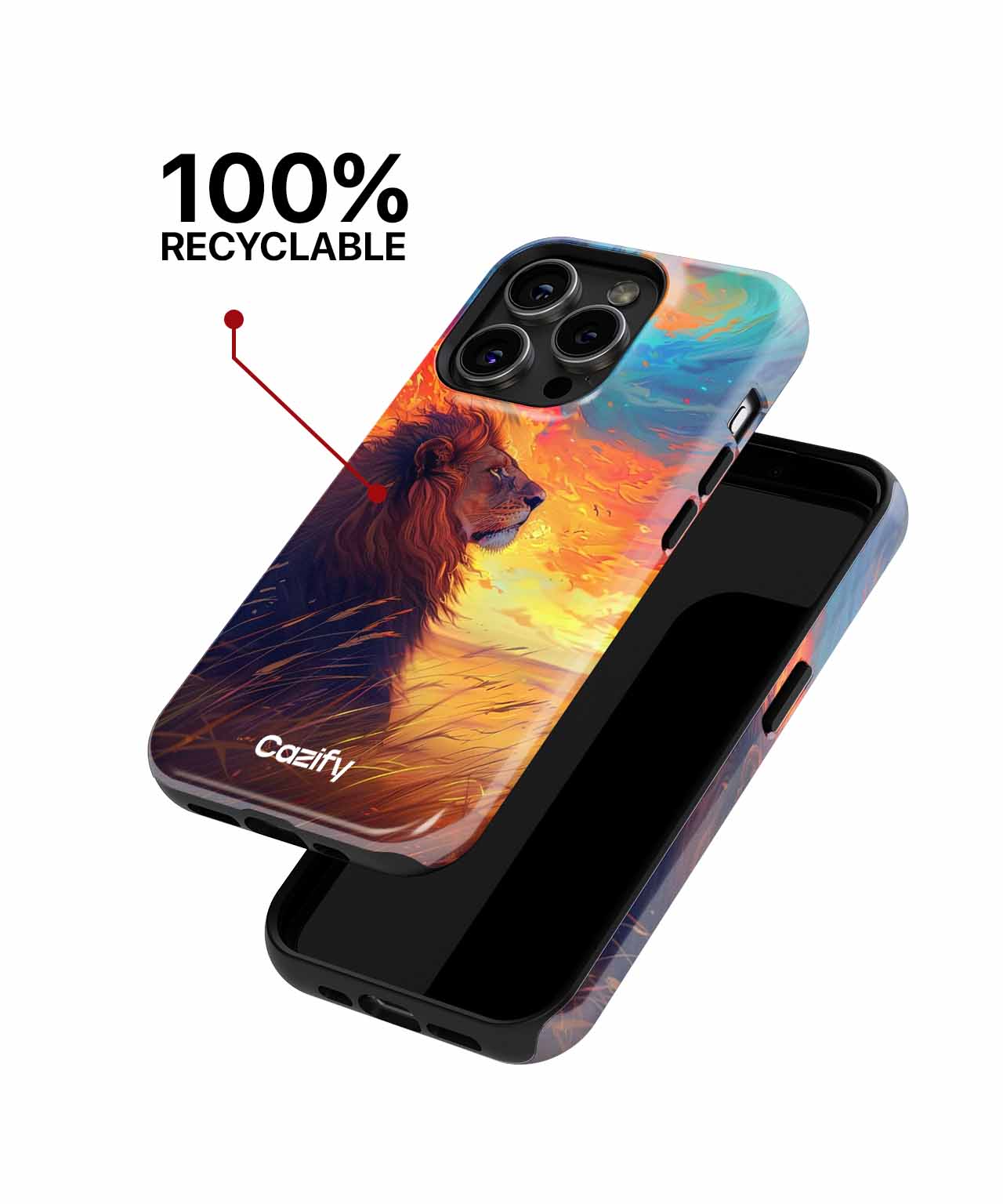 Majestic Lion Under Fiery Sky iPhone case Case Cazify - Delivery Canada