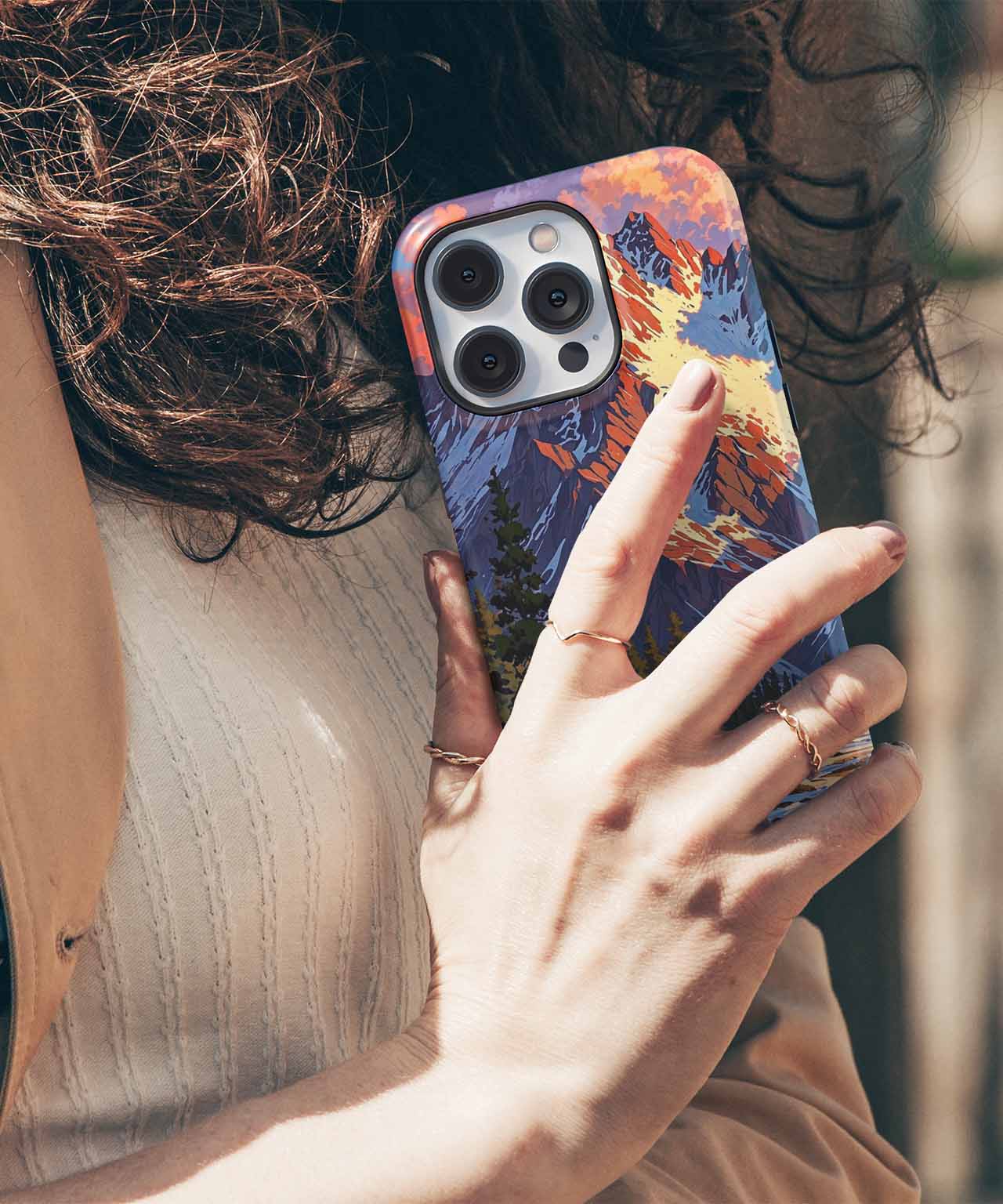 Majestic mountains adorned with sunset colors iPhone case Case Cazify - Delivery Canada