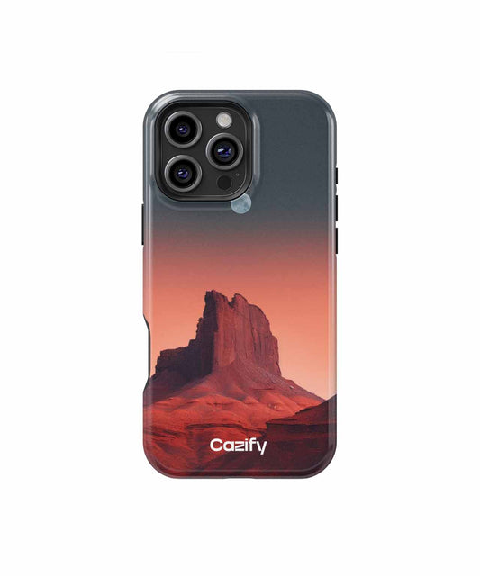 Majestic Red Rock Mountain Moonrise iPhone case Case Cazify - Delivery Canada