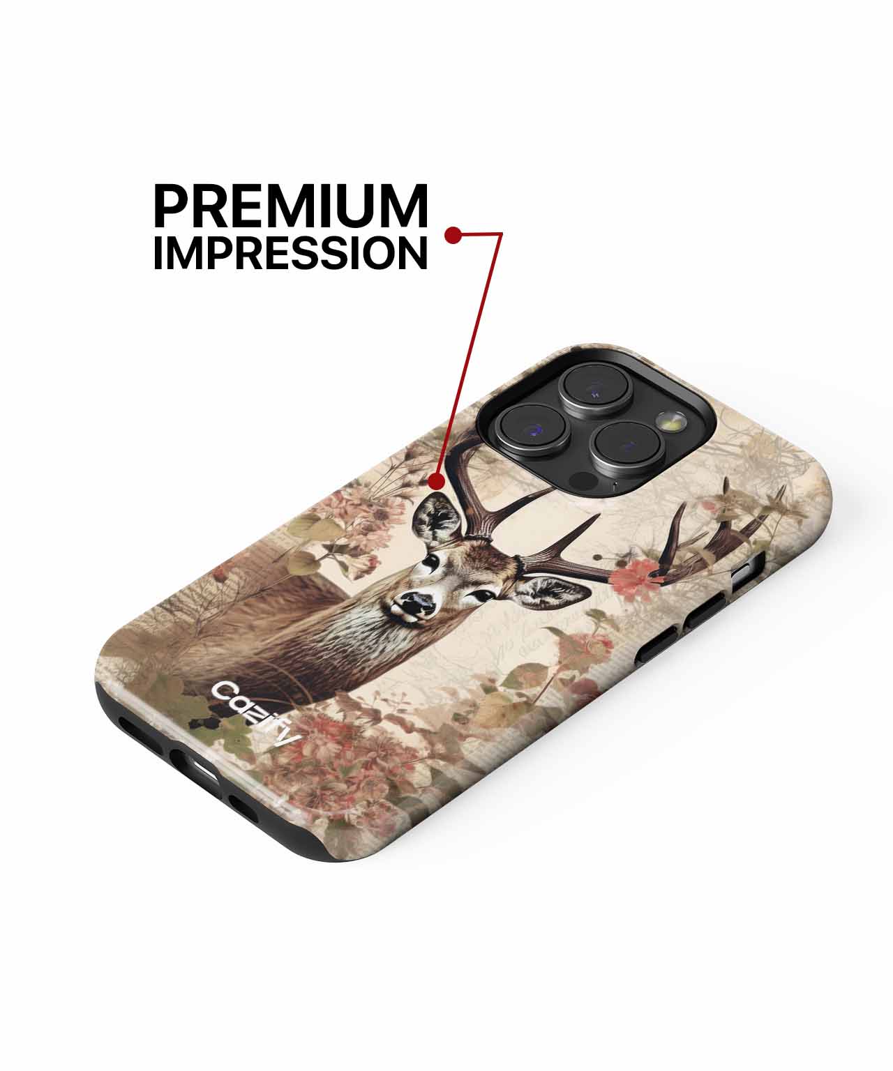 Majestic Stag Surrounded by Flowers iPhone case Case Cazify - Delivery Canada