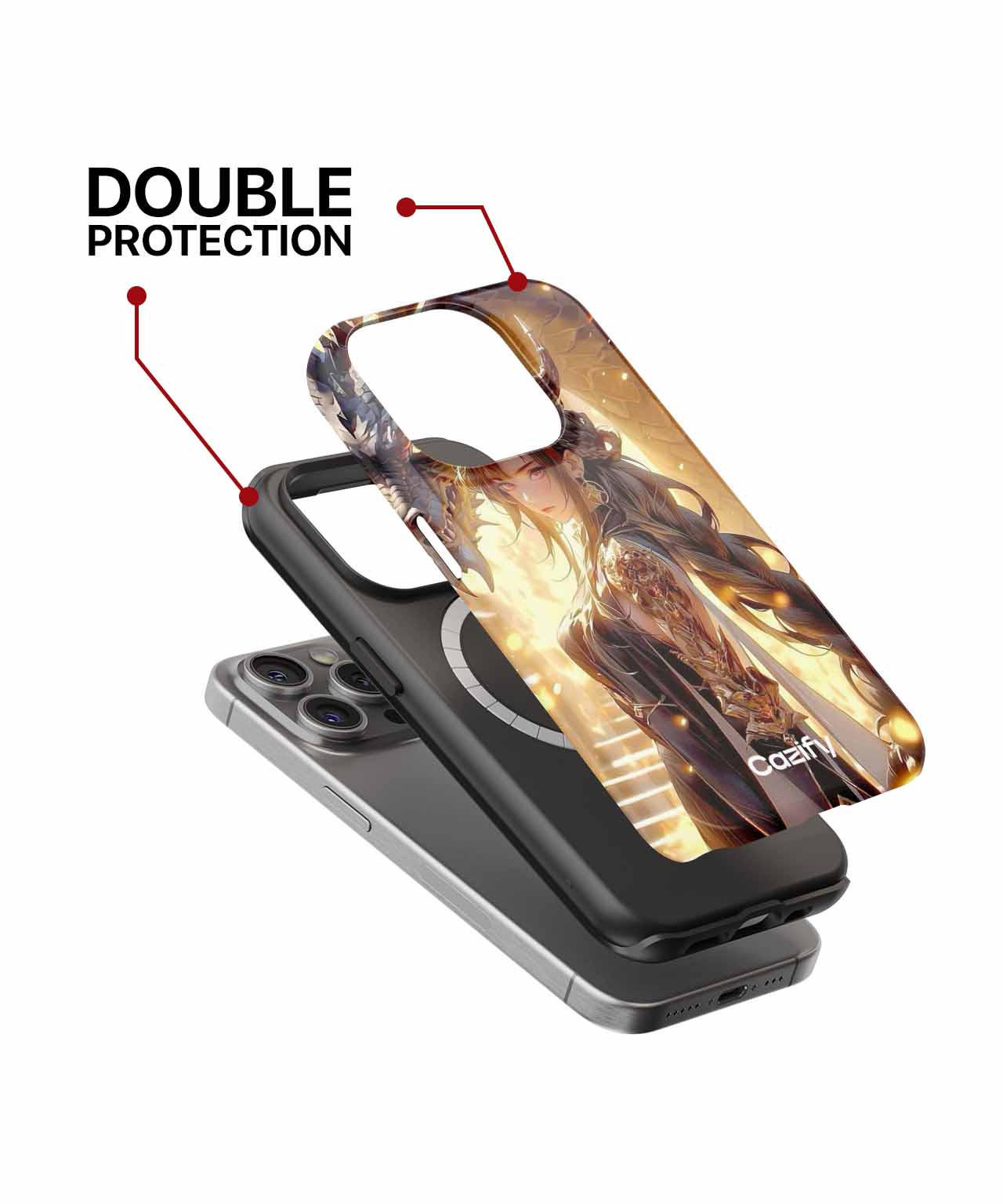 Majestic Warrior and Fiery Dragon iPhone case Case Cazify - Delivery Canada
