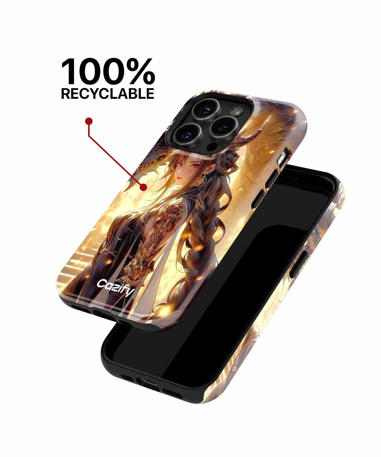 Majestic Warrior and Fiery Dragon iPhone case Case Cazify - Delivery Canada