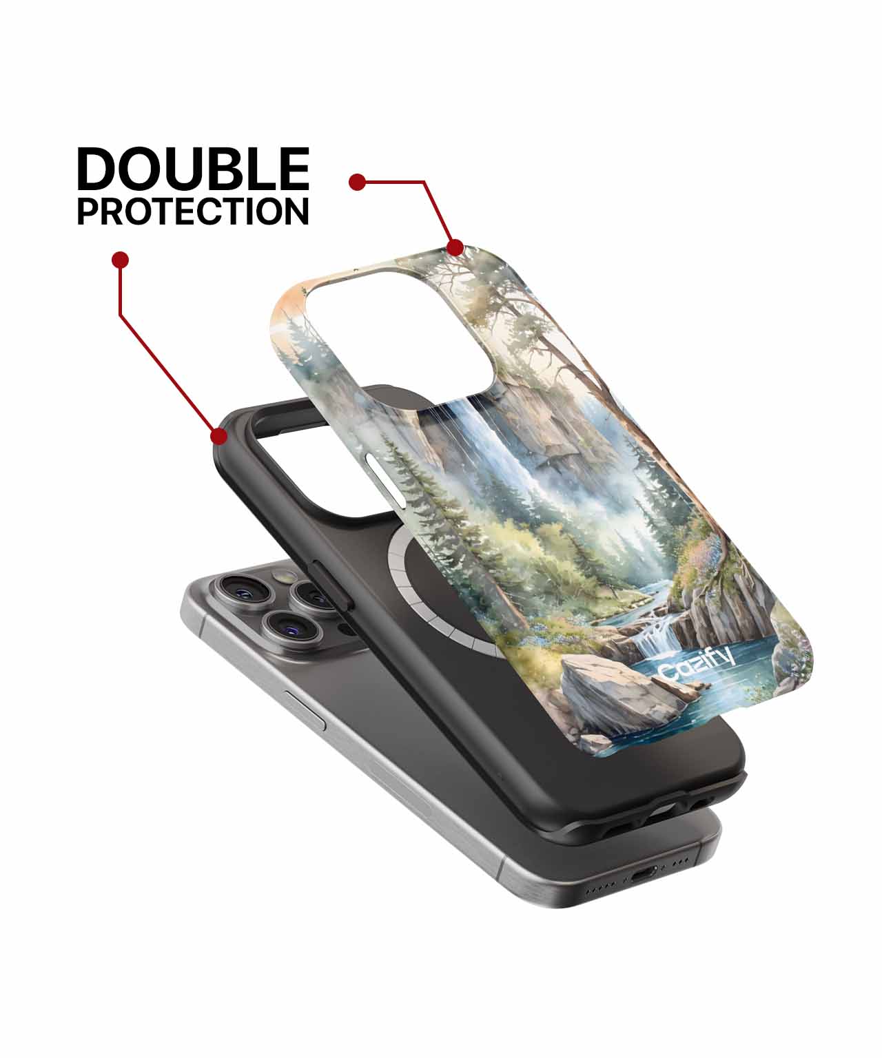 Majestic Waterfall in a Forest Wonderland iPhone case Case Cazify - Delivery Canada