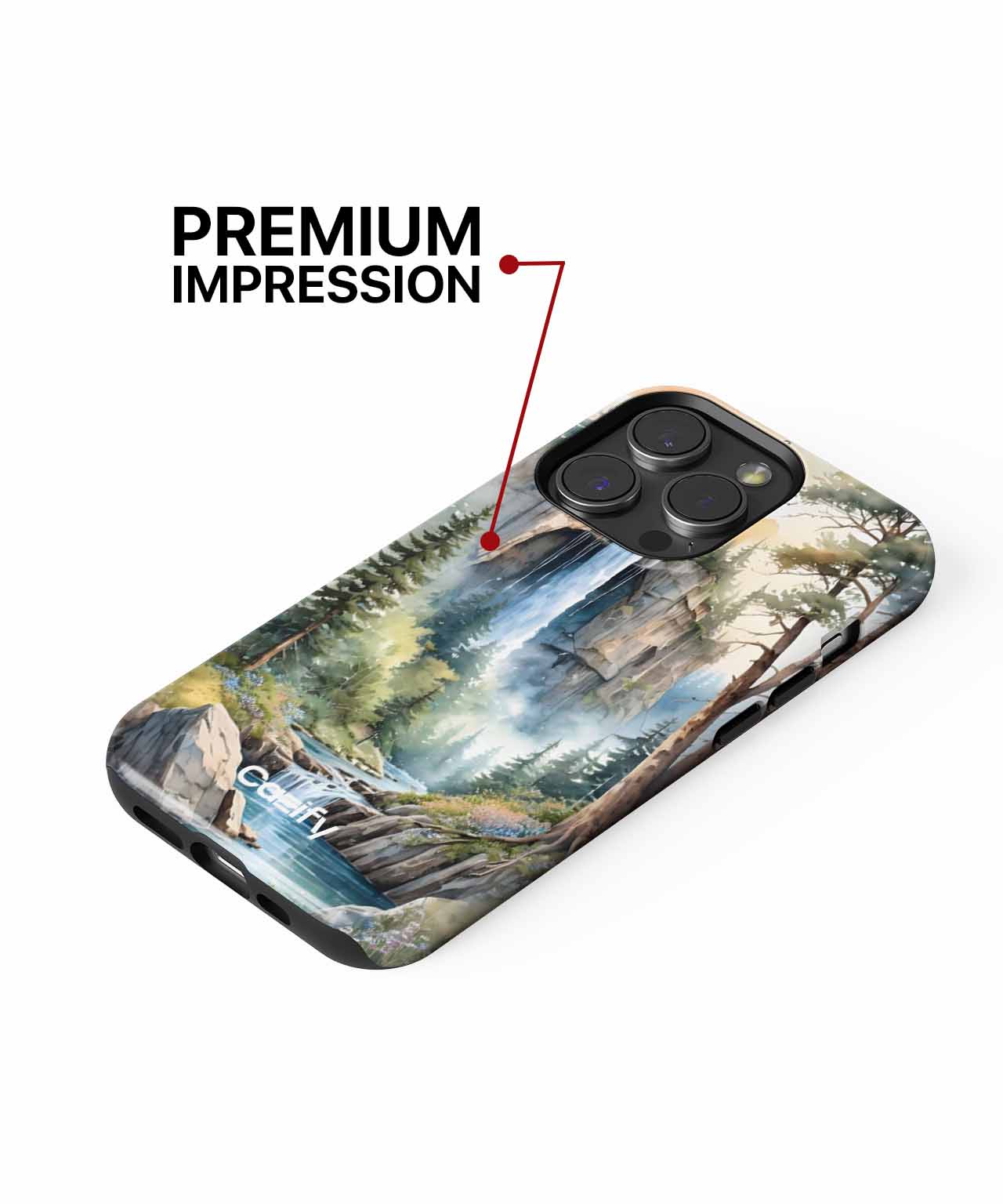 Majestic Waterfall in a Forest Wonderland iPhone case Case Cazify - Delivery Canada