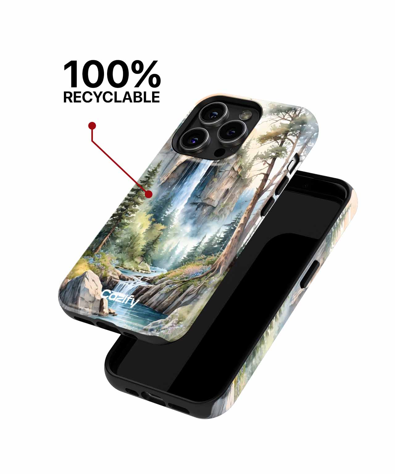 Majestic Waterfall in a Forest Wonderland iPhone case Case Cazify - Delivery Canada