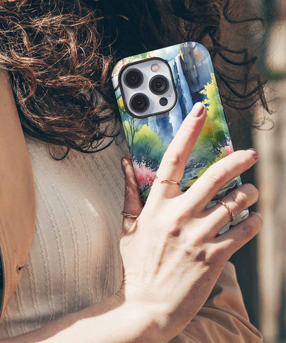 Majestic waterfall serenading lush blooms iPhone case Case Cazify - Delivery Canada