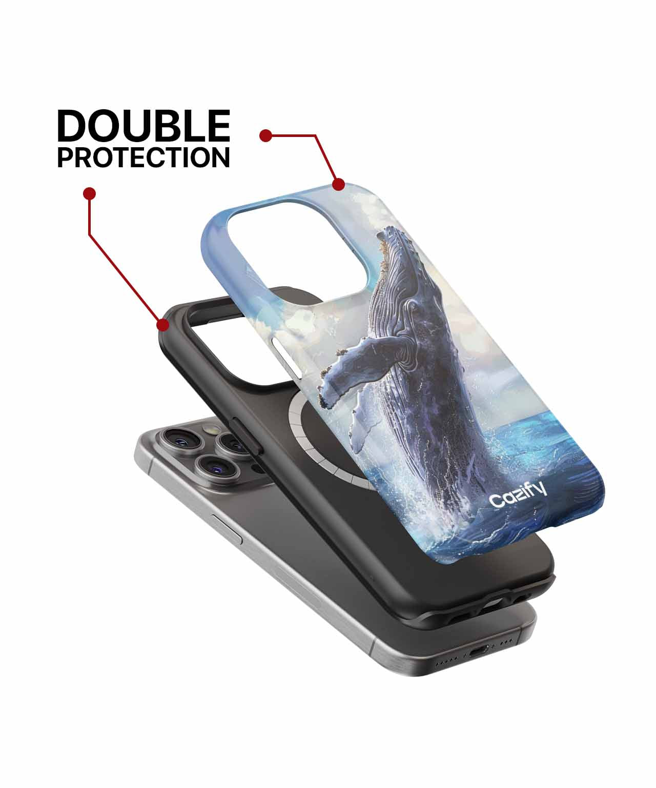 Majestic Whale Leaping in Splendor iPhone case Case Cazify - Delivery Canada