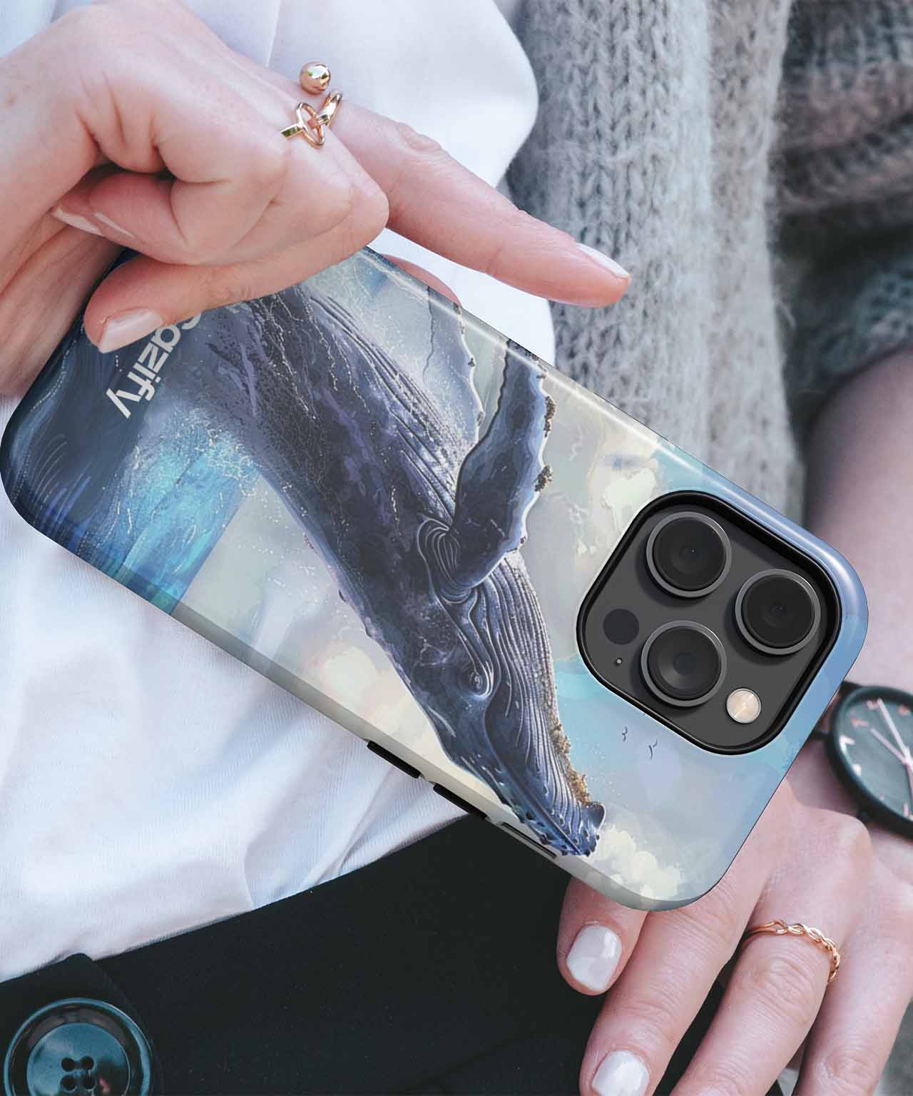 Majestic Whale Leaping in Splendor iPhone case Case Cazify - Delivery Canada