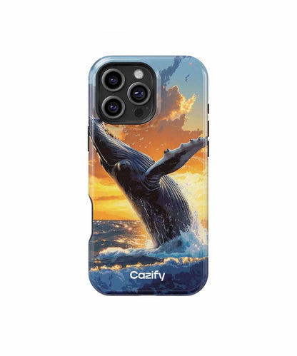 Majestic Whale Leaping in Sunset iPhone case Case Cazify - Delivery Canada
