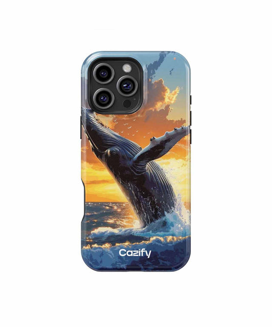 Majestic Whale Leaping in Sunset iPhone case Case Cazify - Delivery Canada